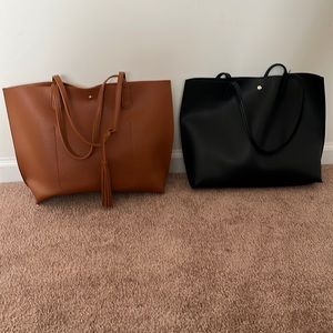 Chestnut & Black Tote